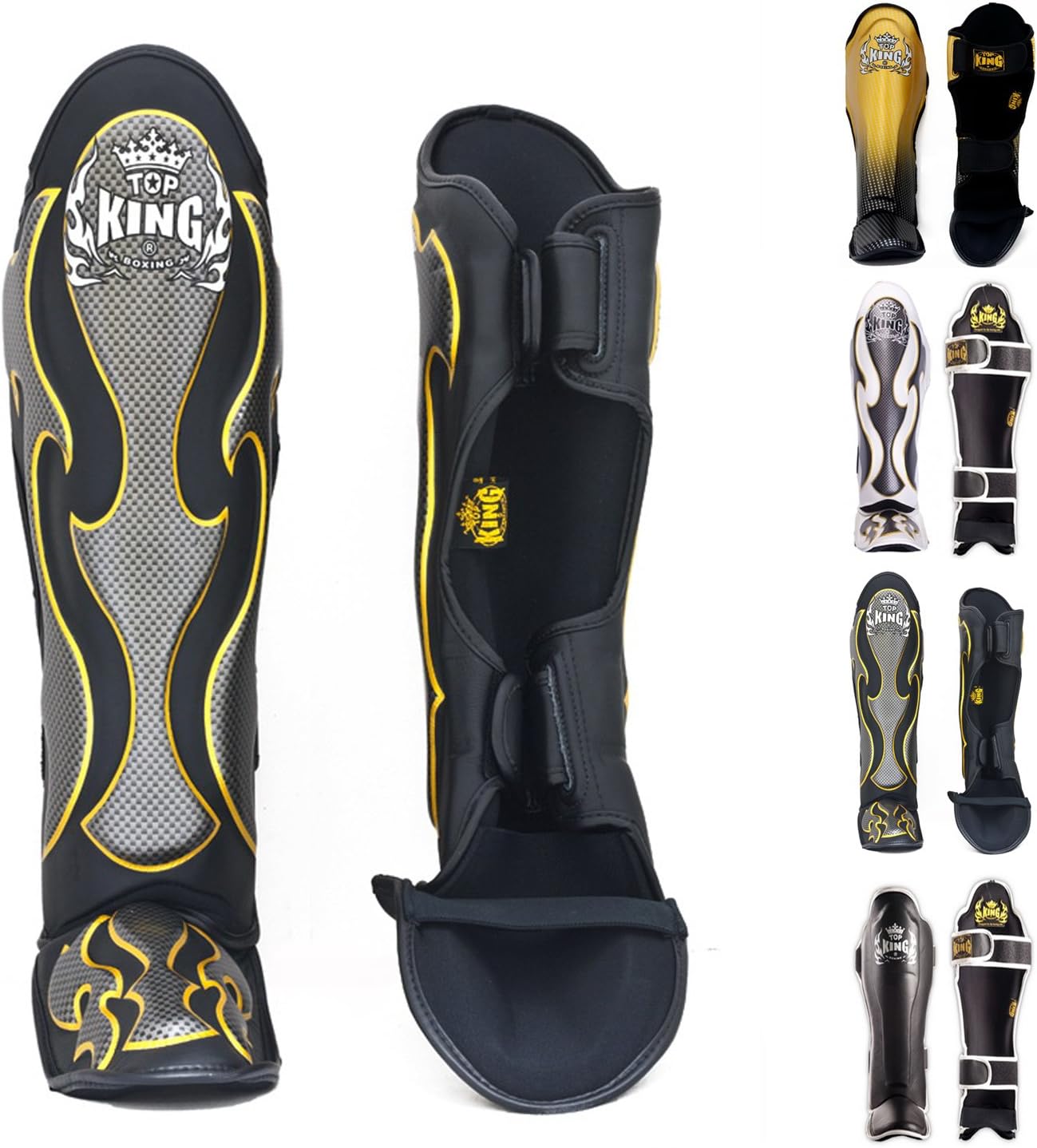 Top King Shin Guard Protector Empower Creativity Superstar Color Black White Size S M L XL for