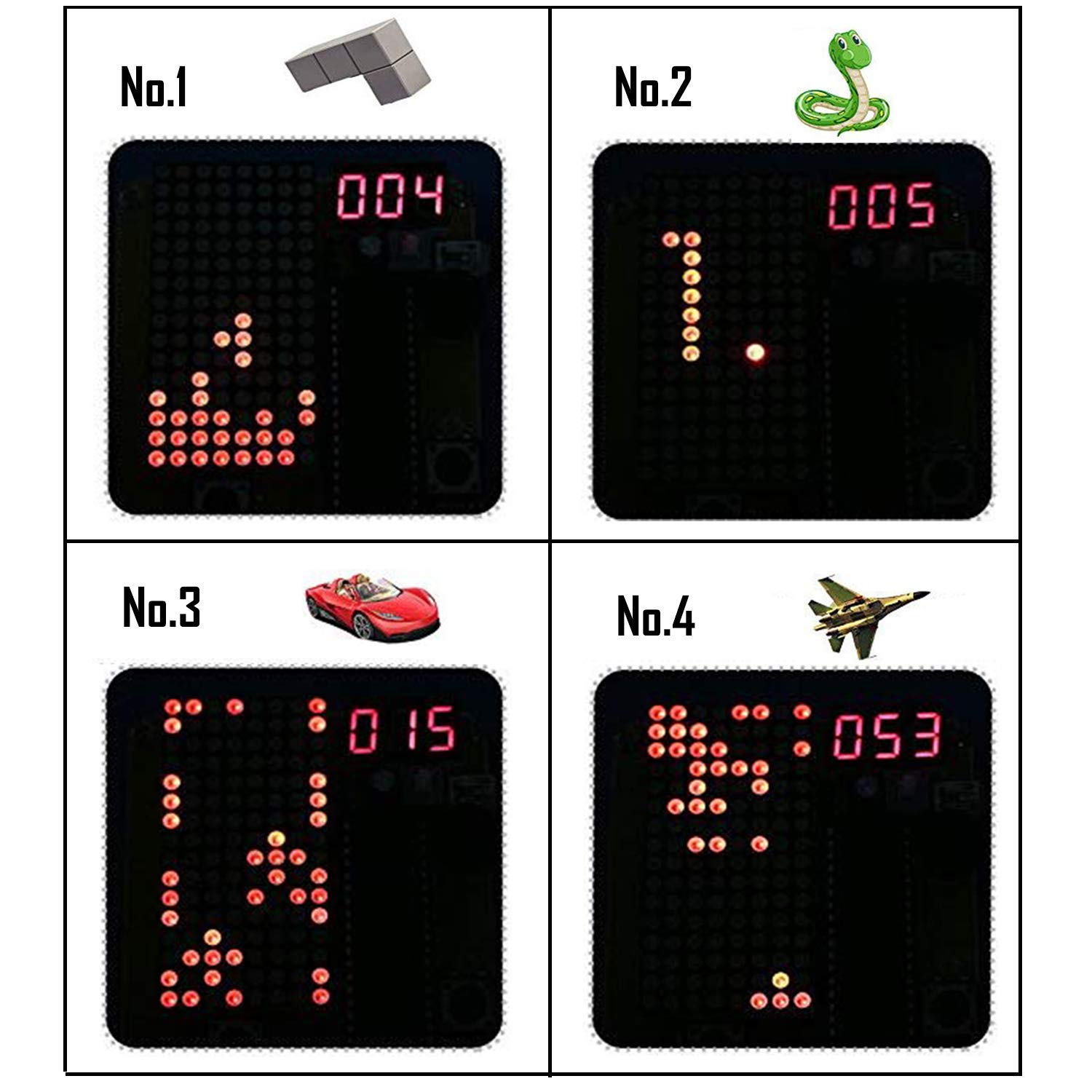 DIY Soldering Project Game Kit Retro Classic Electronic Soldering Kit with 5 Retro Classic Games and Acrylic Case, Idea for STEM High School Family Education Friends by Etoput