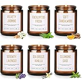Scented Soy Candles Set for Women - 6 Pack 42oz 300Hour Candle for Home Scented, Lavender Vanilla Eucalyptus Sage Jasmine Sandalwood Candle for Spring Summer, Natural Soy Wax Aromatherapy Candles 