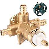 Rossesay FP62325PF Rough In Brass Compatible with Posi-Temp Pressure Balancing Tube Cycling Shower Valve with Stops, 1/2-Inch