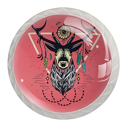 Schubladenknöpfe Elchmuster Rot Kristallglas Schrankknöpfe Runde