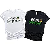 St Patrick's Day Couple T-Shirts, Lucky Charm and Pot of Gold Design, Made in USA