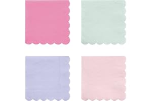 Meri Meri Disposable Paper Napkins (Pack of 20), Scalloped Edge, 2 Sizes, 15 Colors, Party Napkins