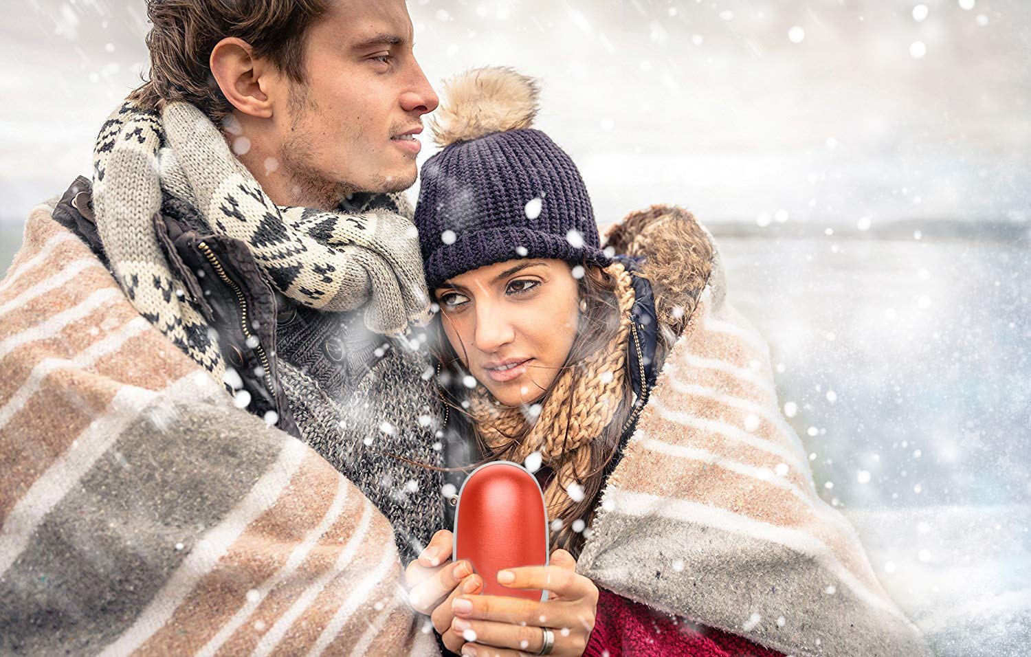 5200mAh USB Rechargeable Electric Hand Warmer,Vshow Baby Dolphin Double-Side Pocket Warmer /Emergency Phone Charger for iPhone /Samsung Galaxy - Red