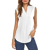 Halife Women's Sleeveless Floral Print V Neck Tunic Tank Tops Blouse Shirts