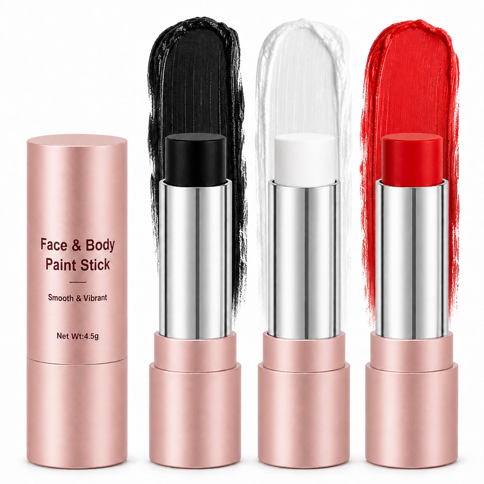 Body Face Paint Sticks 3Pcs Black White Red Face Paint Sticks Eye Black Set | Waterproof Face Body Paint for Halloween Makeup