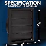 VENTS UK 100mm Black External Gravity Vent Grille 155x155mm view 2