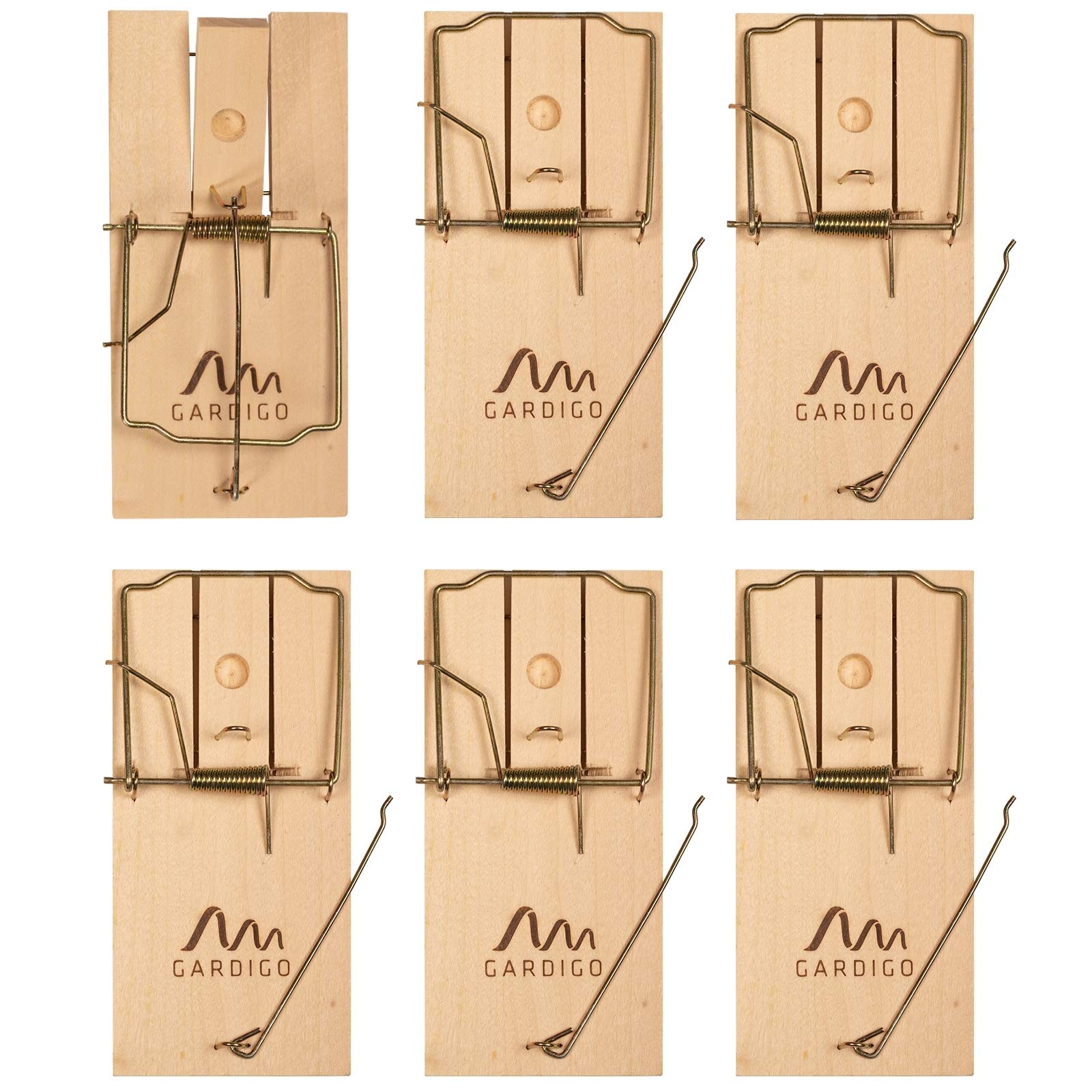 Gardigo Classic Wooden Rat Traps Outdoor Indoor Powerful Rat Snap Trap Quick Trapping Pack of 6pcs