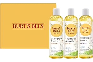 Burt's Bees Baby Shampoo and Body Wash Bundle, 2 Original and 1 Calming with Lavender Tear Free Baby Soap, 12 Fl Oz , 3 Count