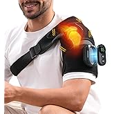 HOMVIMI Cordless Shoulder Heating Pad with Detachable Remote, 5 Heat and 5 Vibration Heated Shoulder Wrap, Shoulder Brace Massager for Pain Relief, Warm Gifts for Women Men
