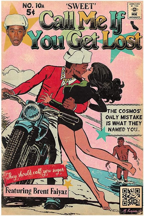 Wall Décor - Motlwat Tyler The Cure Poster Call Me If You Get Lost Music Album Poster Aesthetics Room Decor 12x18 inch Unframed