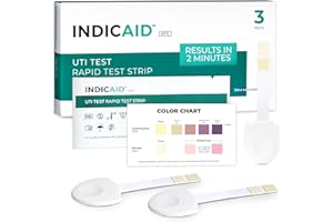 INDICAID UTI Test Strips - Monitor Urinary Tract Infections Easily - Detect Leukocytes/Nitrites - at Home UTI Testing - for Women and Men - Rapid Results - Accurate Urine Test Strips