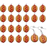 NIIIYTYB 20pcs Mini Hotdogs Food Beads and Resin Charms for Jewelry Making Hot Dog Charms for Bracelets Necklaces Keychains and Decorations Bulk DIY Accessories for Creative Craft Projects