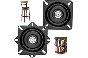 ACEANEA 2pieces 7inch Heavy-Duty bar Stool Rotating Plate Replacement, 360 ° Square Rotating Mechanism for Lounge Chairs or Furniture, with Solid Ball Bearing Rotating Boat Base