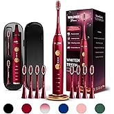 Wagner Stern WHITEN+ Edition. Whitening Electric Toothbrush with Pressure Sensor. Offers 5 Brushing Modes, 3 intensities, 8 Soft Brush Heads, and a Luxury Travel case.