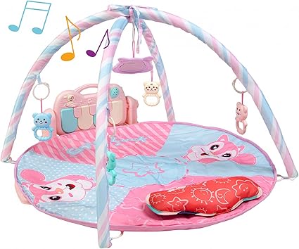 Tapis D Eveil Pour Bebe Activite Musicale 4 Touches De Piano Tapis De Jeu Pour Nouveau Ne Pour Bebes Et Tout Petits De 0 A 12 Mois Rose Amazon Fr Bebes Puericulture