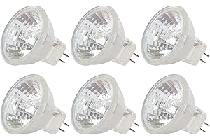 Simba Lighting MR11 Halogen 20W 12V FTD Spotlight Light Bulbs (6 Pack) 2-Pin 220lm for Landscape, Accent, Track Lights, and Fiber Optics, GU4 Bi-Pin Base, Glass Cover, Warm White 2700K Dimmable