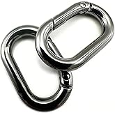 20 Pack 1 Inch Oval Carabiner Clip, Spring O Rings Hooks, Metal Spring Key Ring Buckle for Bags,Purses