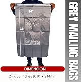 JeeJaan 10 Pcs Grey Poly Mailers 24x36 Self Seal Tear-Proof 50-55µm view 2