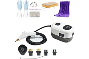 SENNI SEENI Handheld Steam Cleaner Portable,2500W High-pressure Steam Cleaner for Home Use with 5 Brush Heads and towel Gloves Cleaning tool (white.)