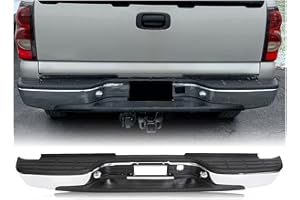 ECOTRIC Rear Step Bumper Bar Chrome Compatible with 1999-2006 Chevy Chevrolet Silverado GMC Sierra 1500 2500 W/Pad & License 
