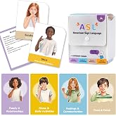 CHEFAN ASL Flash Cards, 101 American Sign Language Cards for Beginners | 4 Everyday Topics, Double-Sided Cards &amp; Felt Storage Bag for Kids, Teens, Adults, Home &amp; Classroom