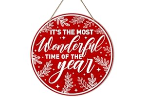 ZODGMED Christmas Wall Hanging Sign, Christmas Decor for Home Living Room Holiday Hanging Sign Xmas Wall Decorations, It's The Most Wonderful Time of The Year