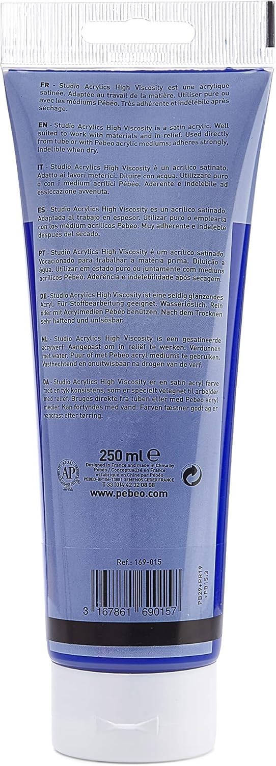 Pébéo - Studio Acrylics Fine Acrylic - Acrylic Paint - Blue Acrylic - Dark Ultremarine Blue, 250 ml — image 1