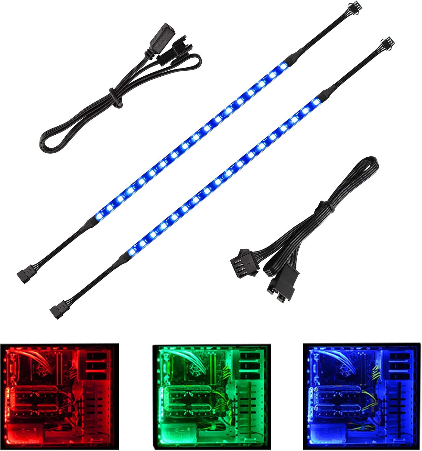 Speclux PC LED Strip, Magnetic Light for PC Case Motherboard Control, 12V 4-Pin 30cm, Compatible with Asrock RGB, Asus Aura