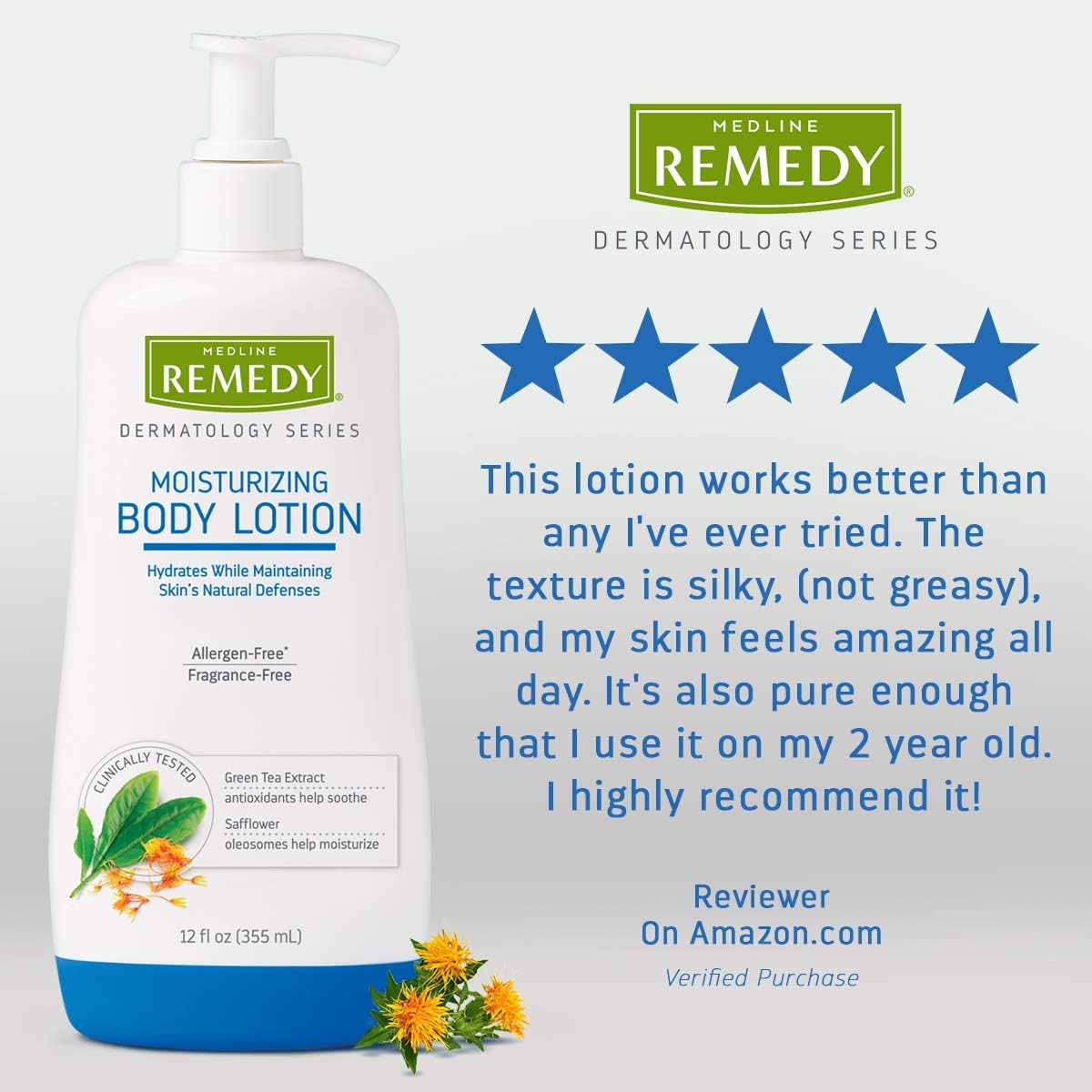 Remedy Dermatology Series Body Lotion for Dry Skin, 12 Oz, Unscented Lotion, Paraben Free, Lotion for Sensitive Skin, White: Health & Personal Care