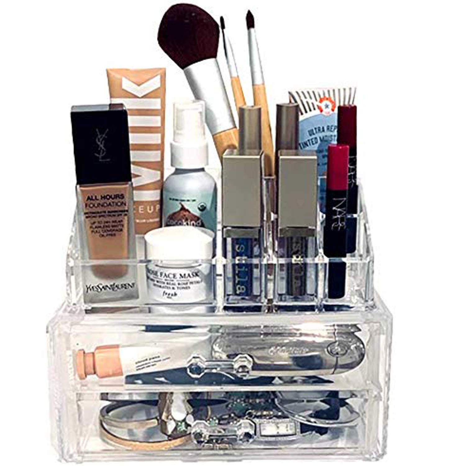Amazon Com Clear Compact Makeup Cosmetics Vanity Storage