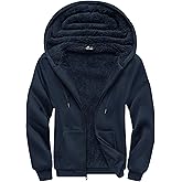 SCODI Hoodies for Men Heavyweight Fleece Sweatshirt - Full Zip Up Thick Sherpa Lined Hooded Sweatshirts