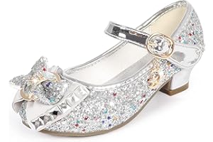 La Vogue Kids Girls Mary Jane Glitter High Heels Princess Dress Shoes