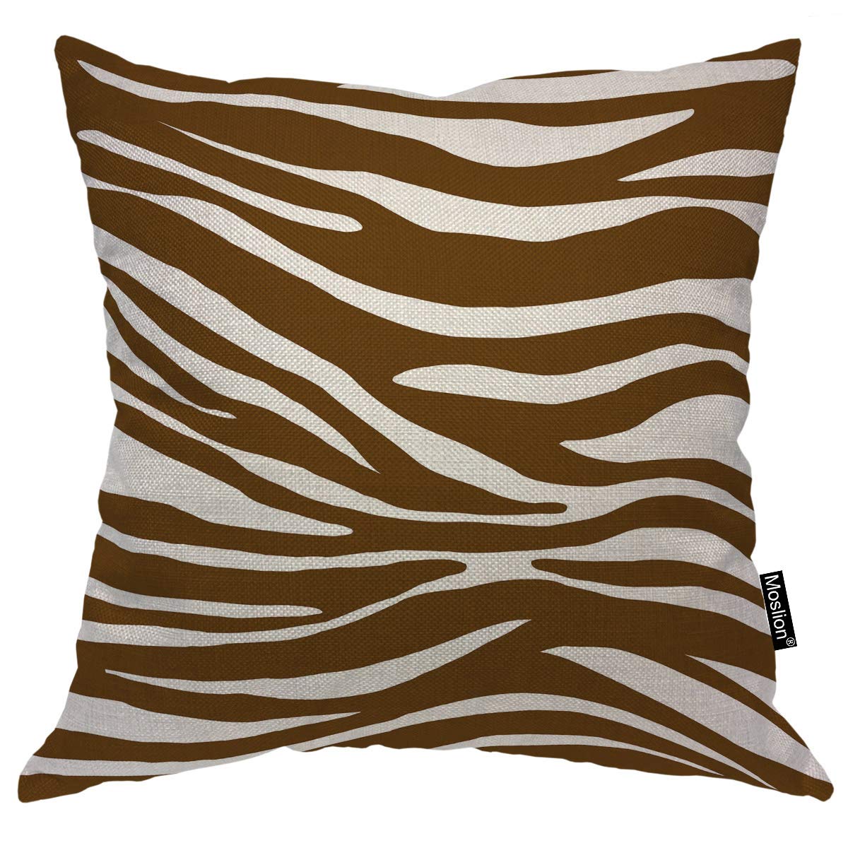 Amazon Com Moslion Striped Pillow Cover Brown White Stripes