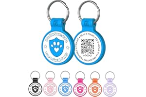 ilFindYou Silicone Cat Tags Personalized Small for Pet Collars, QR Code Cat Name Tags, Scan Location Alerts, Blue S