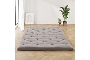 Fluest Japanese Futon Mattress Full Futon Mattress 54"x 80" Foldable Roll Up Tatami Futon Mattress Multi Scene Floor Mattresses Yoga Living Room, Grey