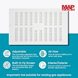 Map Adjustable Air Vent with Fly Screen Cover 9x6 White Hit Miss Brick Vent view 2