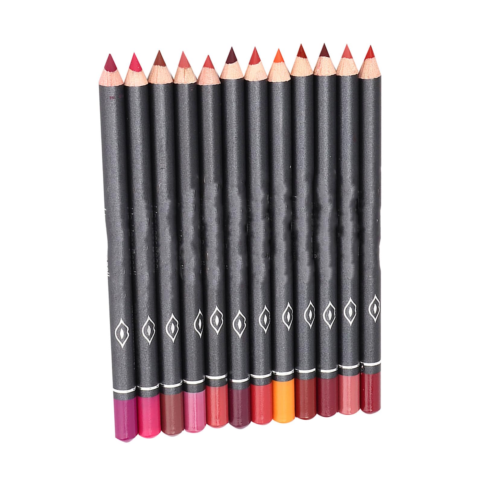12-Color Matte Lip Liner Set — Slim Pencils for Definition, Lasting Shape & Smudge- Color Payoff