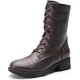 DREAM PAIRS Women's Combat Mid Calf Boots