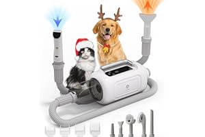 GULIGULI 6-in-1 Pet Grooming Kit with Vacuum – 2024 iF Design Award Winner, Quiet Clipper & Ionic Dryer, 13.3kPa Suction, LED Touchscreen – for Dogs & Cats at Home