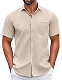 COOFANDY Mens Short Sleeve Casual Button Down