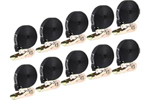 LIFERUN 10 Pack 1" x 20' Ratchet Straps Heavy Duty, 1760lbs Break Strength Endless Ratchet Strap, NO Hook, Tie Down Straps fo