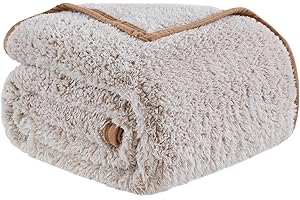 EMME Soft Sherpa Fleece Blanket Reversible Plush Fluffy Large Blanket, Light Weight Warm Decorative Boho Blanket Cover for So