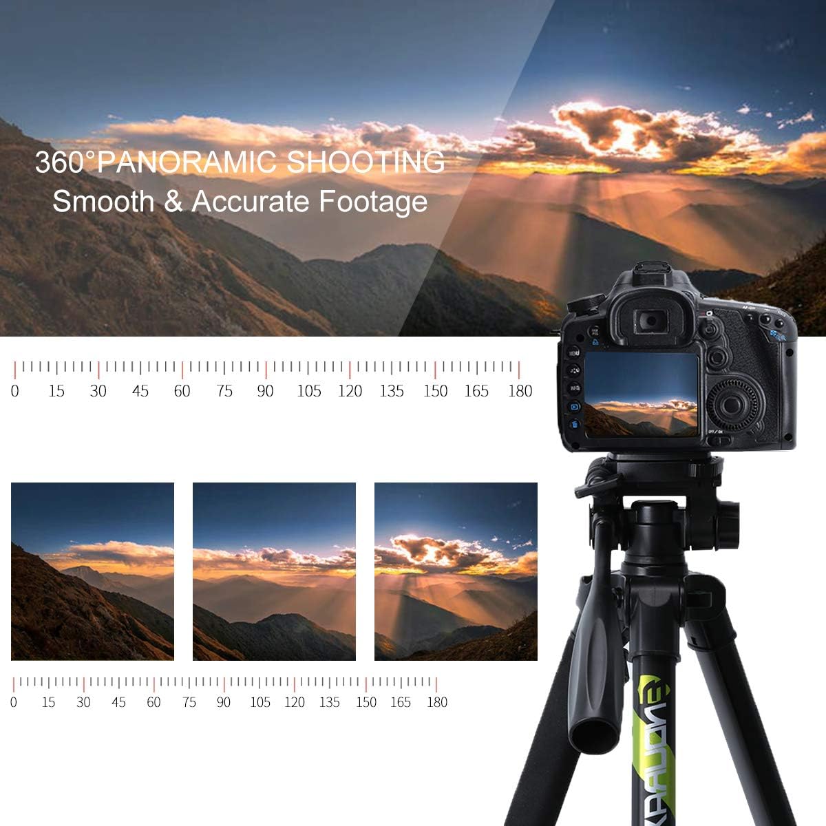 Endurax 66" Video Camera Tripod for Canon Nikon Lightweight Aluminum Travel DSLR Camera Stand with Universal Phone Mount and Carry Bag : Camera & Photo