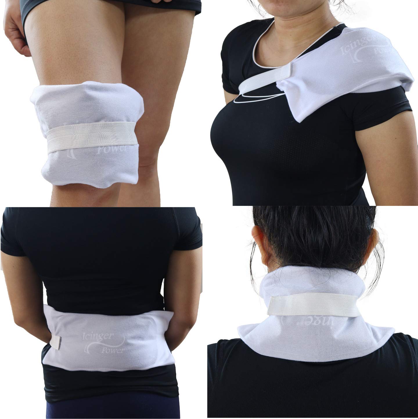 Large Hot Cold Gel Pack with Belt Wrap - 320g (11.3oz) - 26x13cm (10.2"x5.1") - 55 to 80cm (21 to 31 inches) wrap