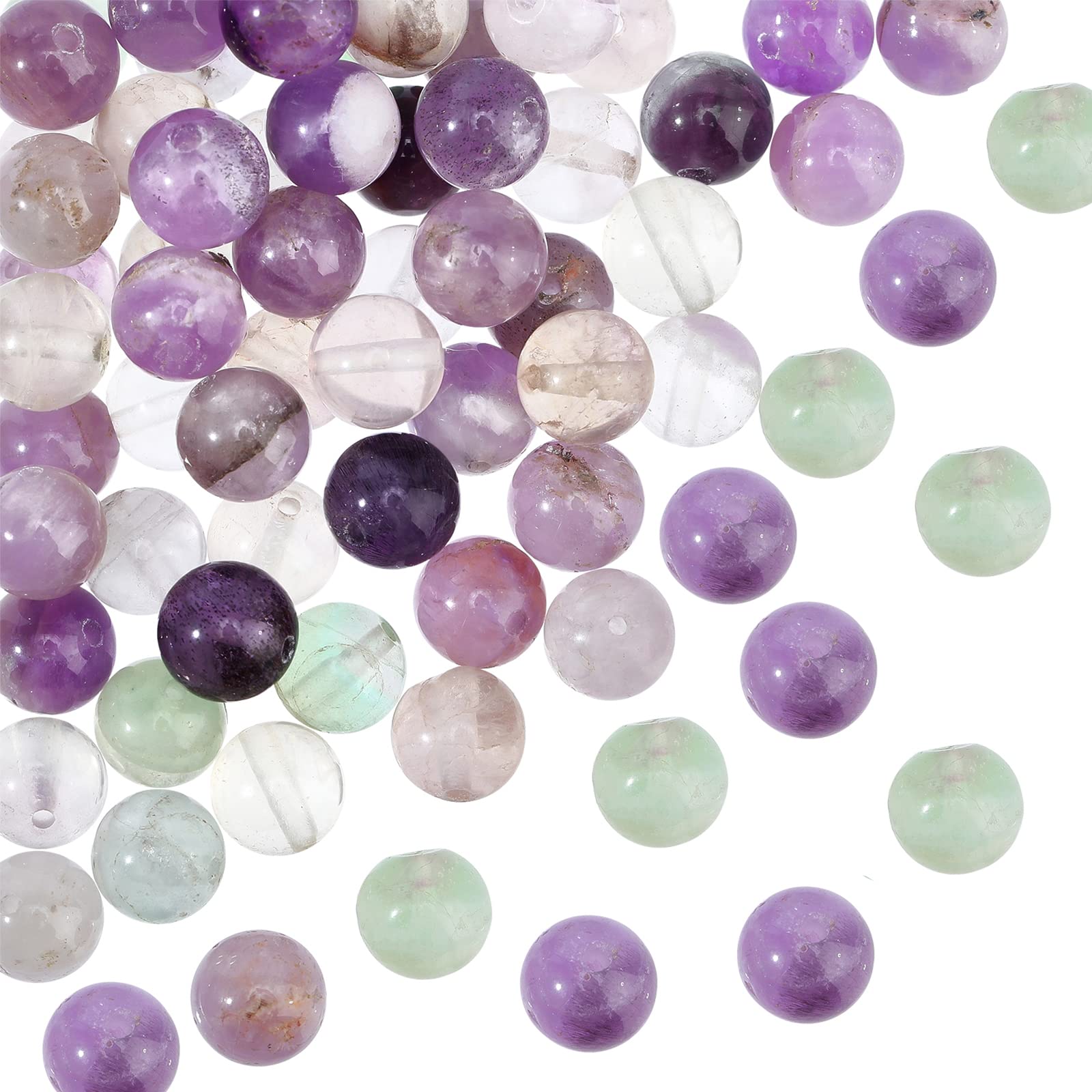 OLYCRAFT about 122Pcs Natural Purple Fluorite Beads 6~6.4mm Undyed Energy Beads 1mm Hole Round Loose Gemstone Beads for Bracelet Necklace Jewelry Making — image 1