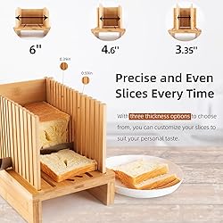 Bamboo Bread Slicer for Homemade Bread - Adjustable