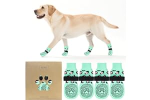 KOOLTAIL Anti Slip Dog Socks to Prevent Licking Paws,Dog Shoes for Hot Pavement & Hardwood Floors,Durable Soft Double Sided Grippy Socks for Small Medium Large Dogs, Traction Control for Senior Dogs