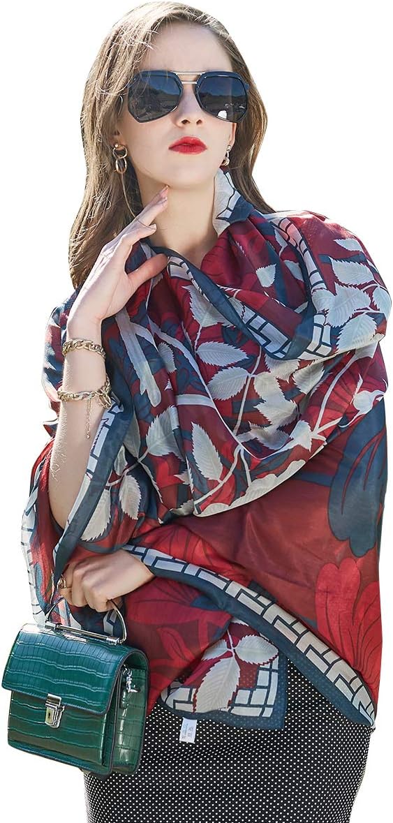 DANA XU 100% Pure Silk Large Size Women Soft Pashmina Shawls and Wraps