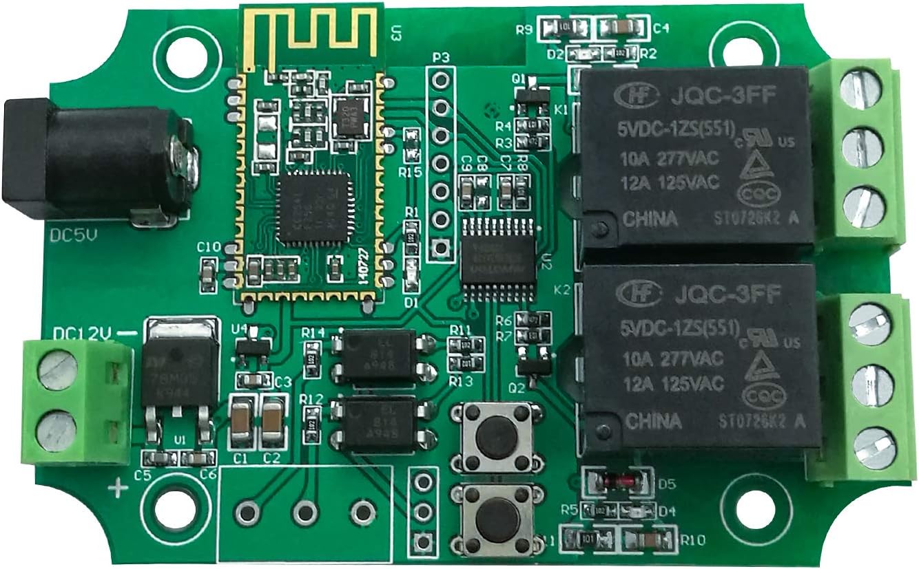 DSD TECH SH-BT02A 2 Channels Bluetooth Relay module for Remote Control switch Compatible with iPhone and Android 4.3